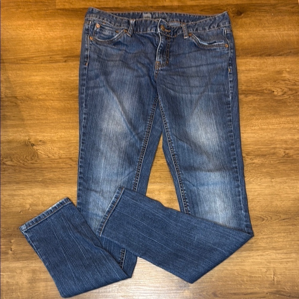 Mossimo Skinny Premium Denim Women’s Faded Reg Wash Sz 8L Jeans